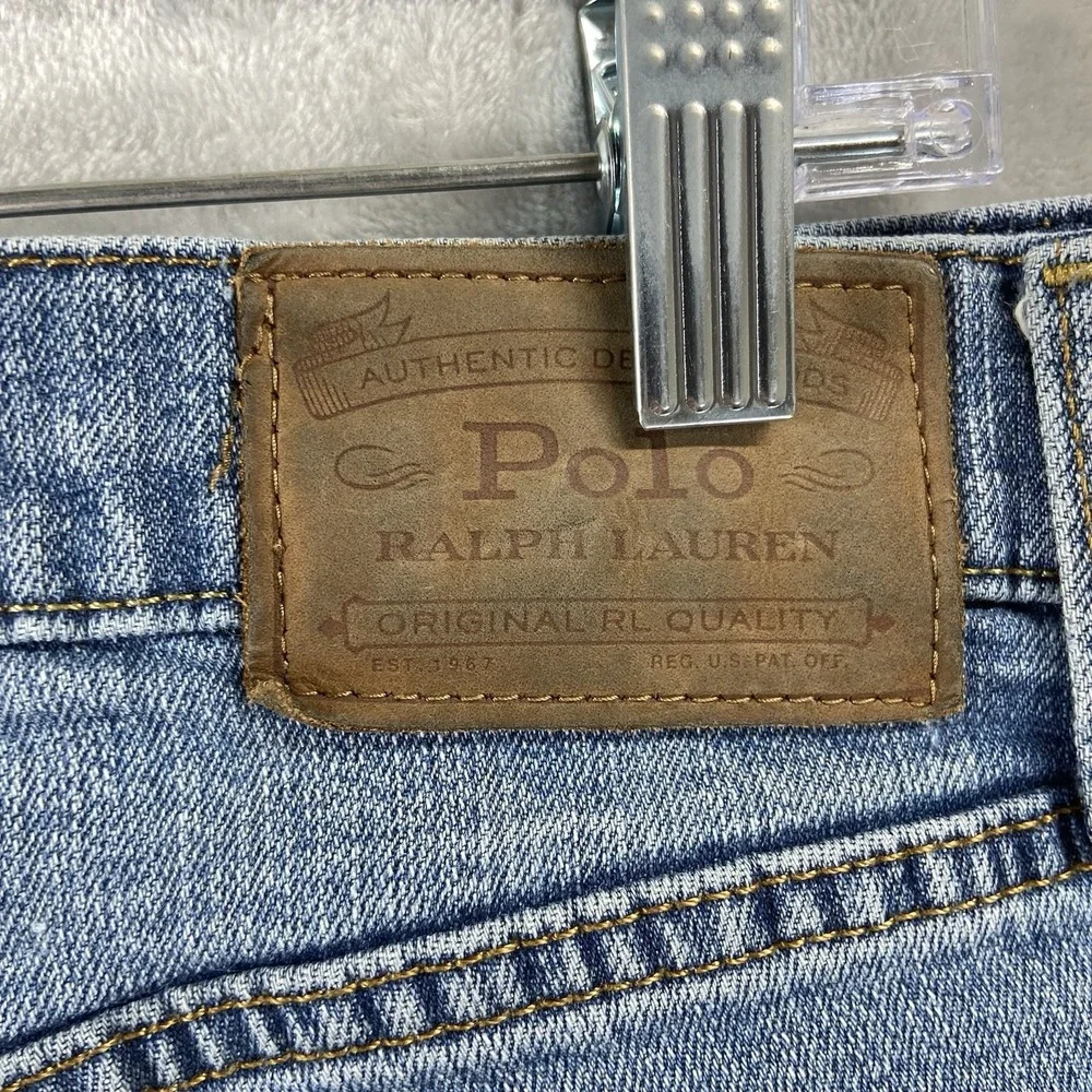 Polo Ralph Lauren Jeans men's 33x29 Sullivan Slim Fit Denim Blue Distressed
